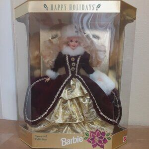 Barbie Happy Holidays 1996 Special Edition Mattel 15646 New in Box Gold Purple